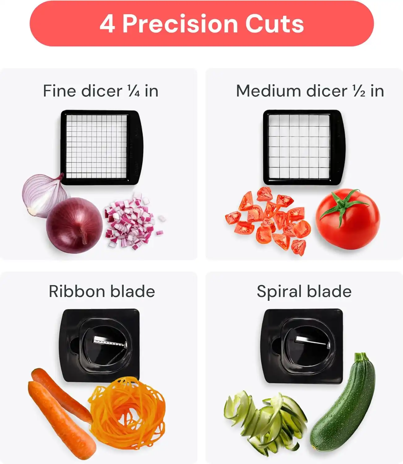 Fullstar The Original Pro Chopper - Vegetable Chopper and Spiralizer, Food Chopper with Container, Fruit Slicer, Kitchen Gadgets & Accessories, Home Essentials