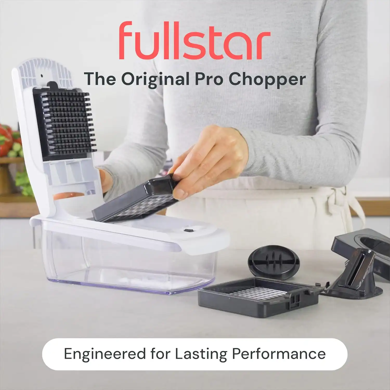 Fullstar The Original Pro Chopper - Vegetable Chopper and Spiralizer, Food Chopper with Container