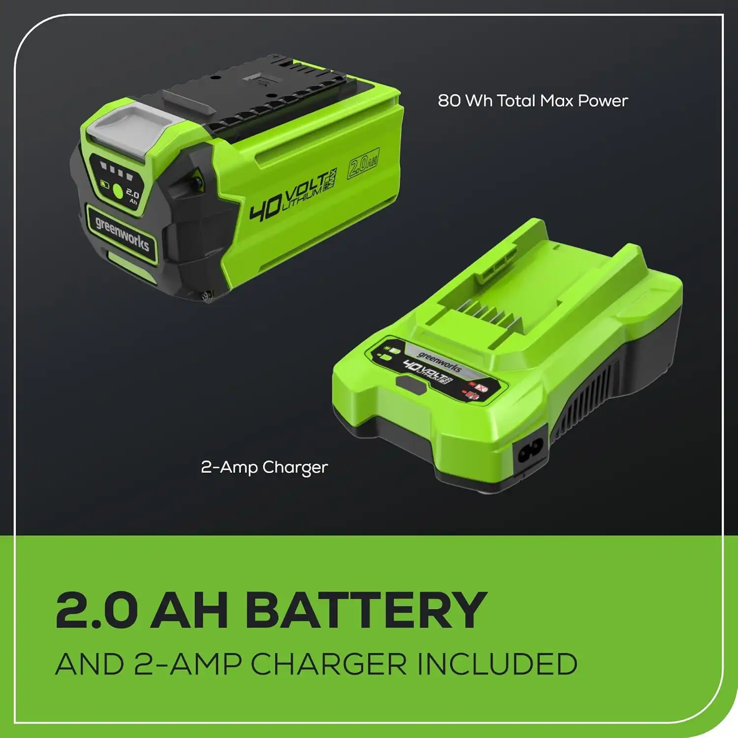 Greenworks 40V Lawn Care Combo Kit, Trimmer & Blower for Edging & Leaf Cleanup, 2.0Ah Battery