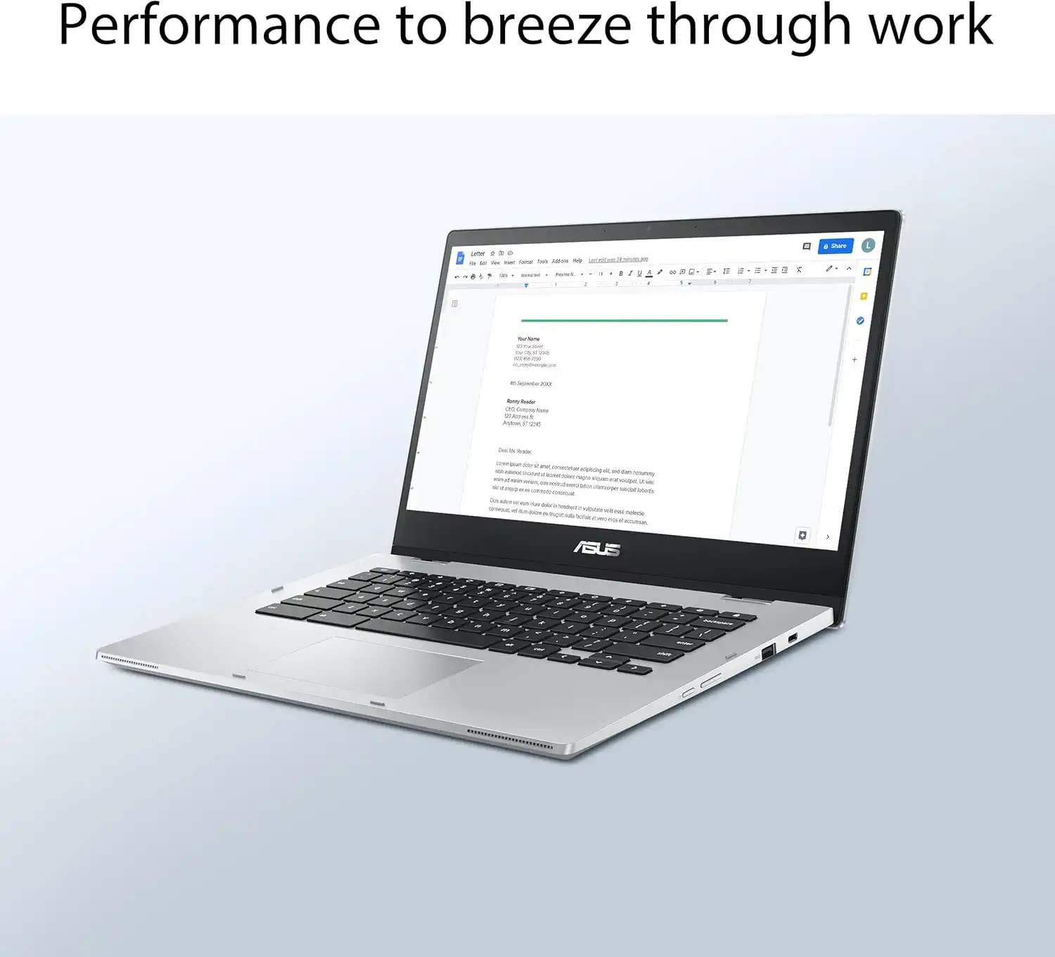 ASUS Chromebook Flip CX1 review unit on desk