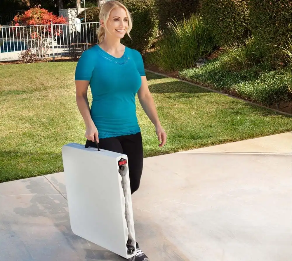 LIFETIME Fold-in-Half Adjustable Folding Table