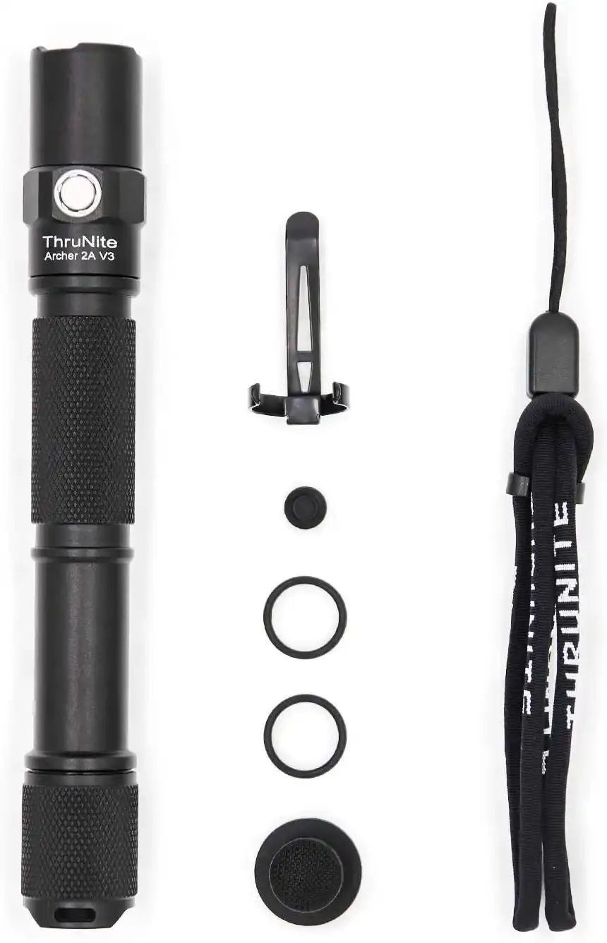 ThruNite LED Flashlight Archer 2A V3, 500 Lumens Mini AA Flashlight with Lanyard, IPX8 Water-Resistant Dual Switch Outdoor Flash Light for Hiking, Camping, Everyday Use, EDC - CW