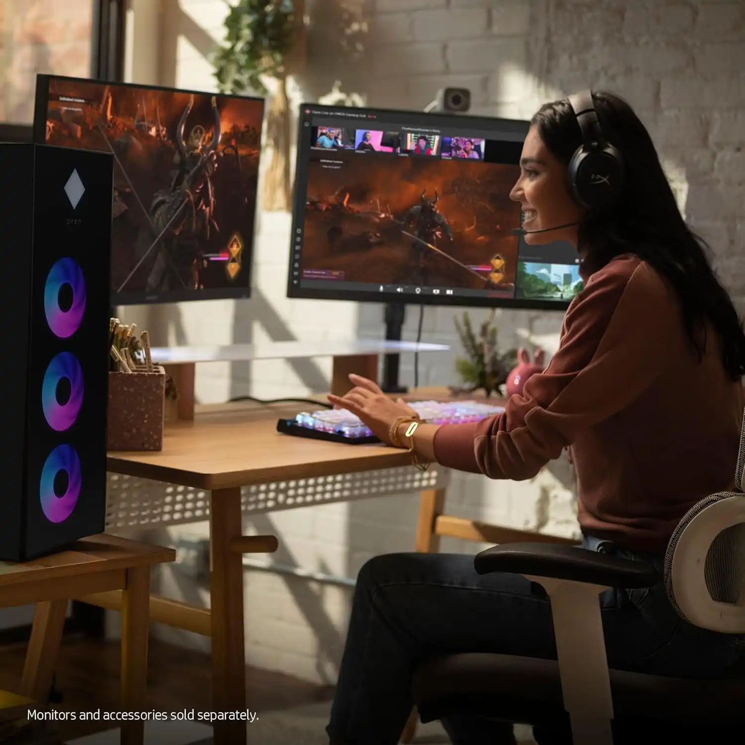 HP OMEN 45L Gaming Desktop, Intel Core Ultra 7 265K, 32 GB RAM, 2TB SSD, NVIDIA GeForce RTX 5080, Windows 11 Pro, Microsoft Copilot, Tempered Glass